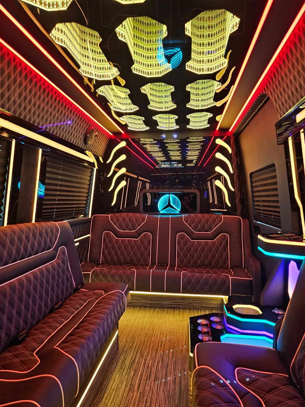 Limo Mercedes Sprinter cabin: Mercedes Sprinter NYC fleet